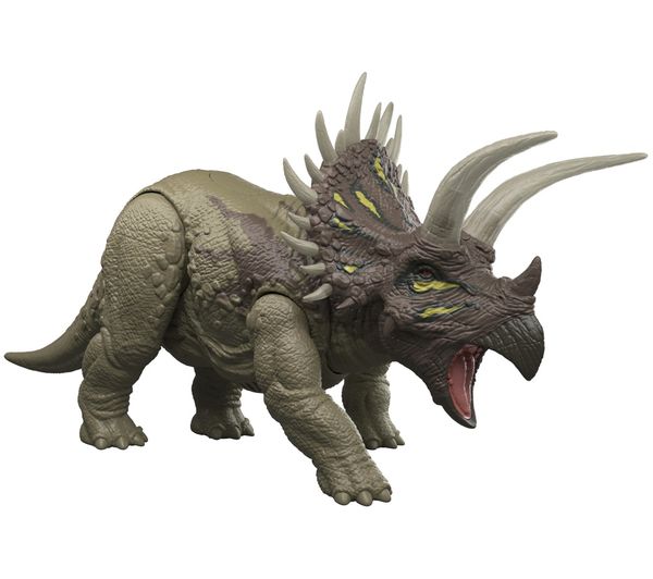 An image of MATTEL Jurassic World Wild Roar Triceratops Figure