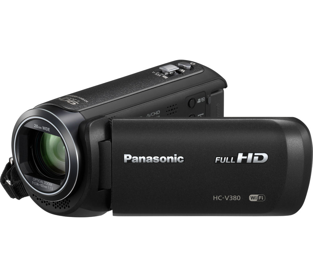 PANASONIC HC-V380EB-K Traditional Camcorder – Black, Black