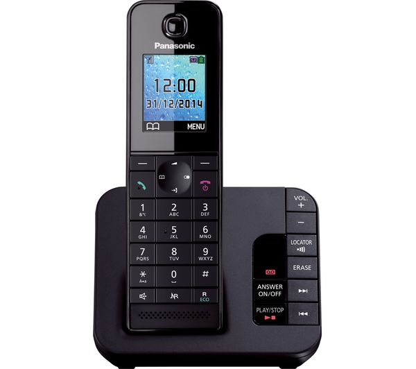 Image of PANASONIC KX-TG8181EB Cordless Phone with Answering Machine - Black
