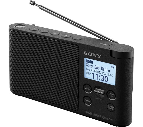 SONY XDR-S41D Portable DAB Clock Radio - Black, Black