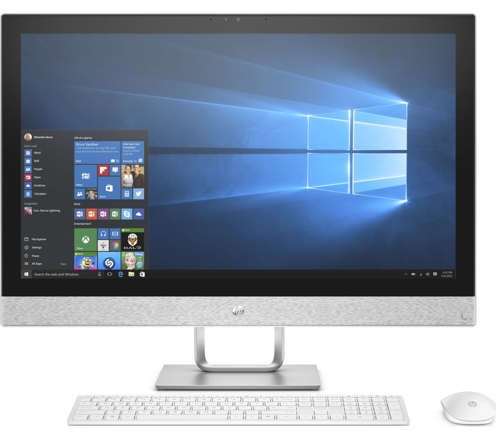 HP Pavilion 27-r100na 27″ Intel® Core i7 All-in-One PC – 2 TB HDD & 128 GB SSD, White, White