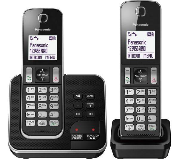 Panasonic Kx Tgd622eb Cordless Phone Twin Handsets Black