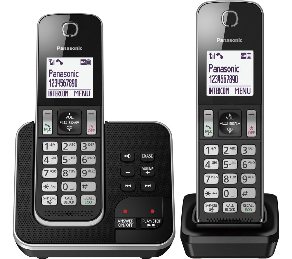 PANASONIC KX-TGD622EB Cordless Phone - Twin Handsets