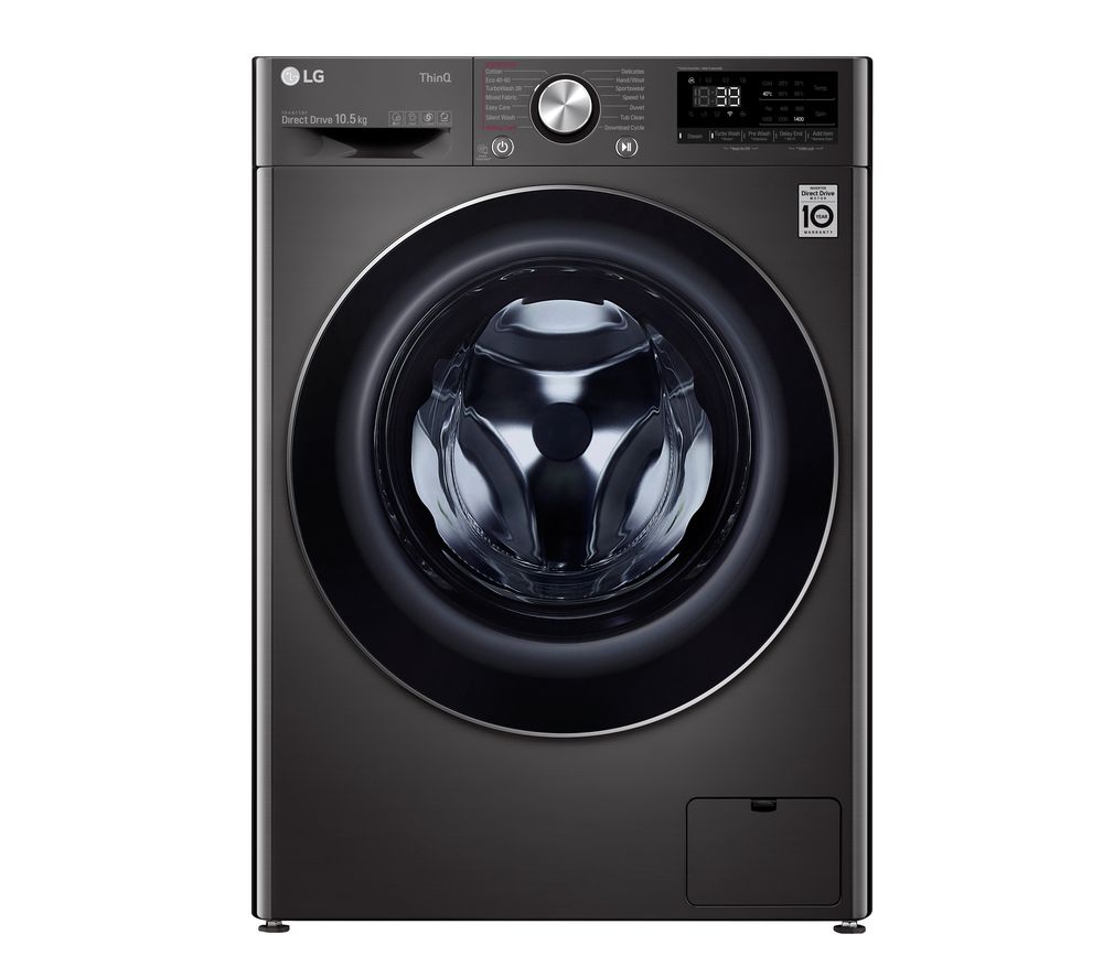 LG TurboWash 360 with AI DD V9 F4V910BTSE WiFi-enabled 10.5 kg 1400 Spin Washing Machine - Black, Black