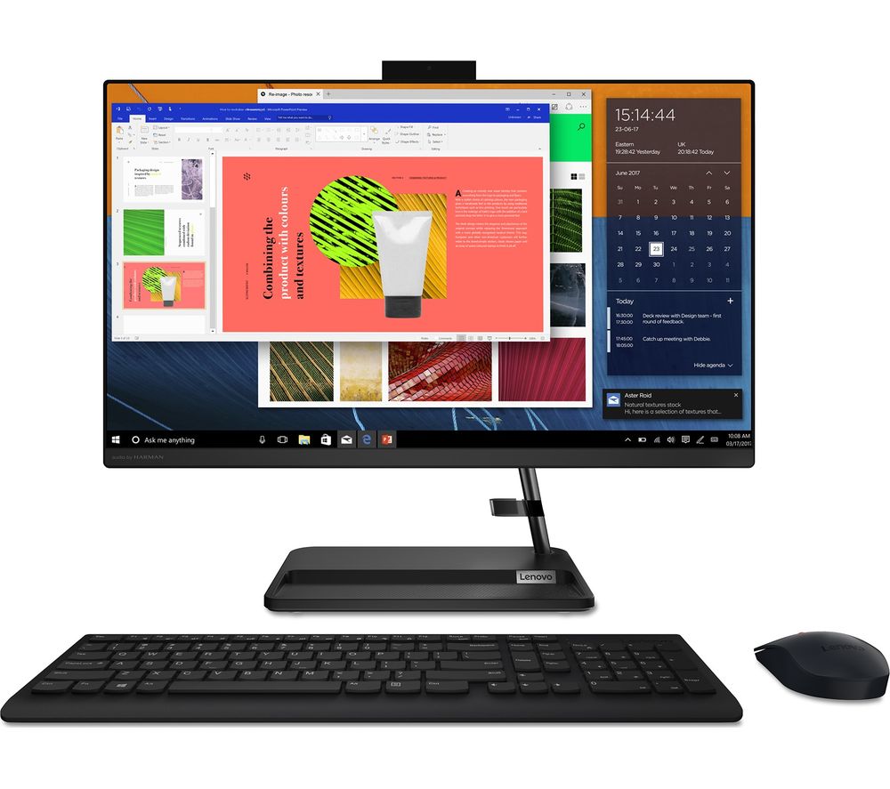LENOVO IdeaCentre AIO 3 23.8" All-in-One PC - AMD Ryzen 3, 128 GB SSD, Black