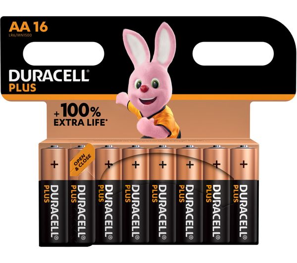 Image of DURACELL Plus AA Alkaline Batteries - Pack of 16