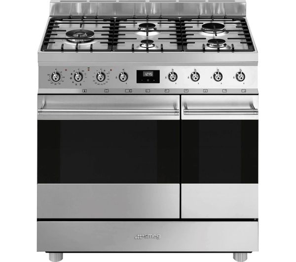 Image of SMEG C92GMX2 90 Dual Fuel Range Cooker - Stainless Steel