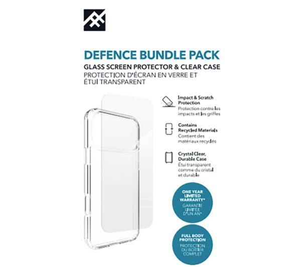 An image of ZAGG Defence iPhone 17 Pro Max Clear Case & Screen Protector Bundle