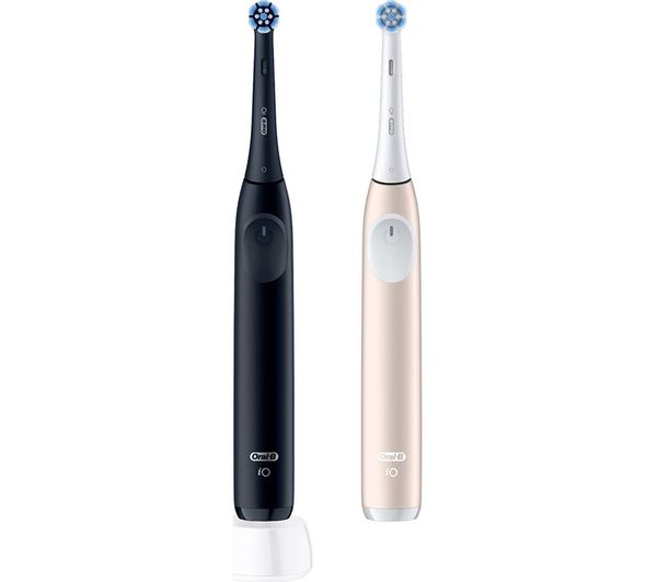 ORAL-B iO2 Electric Toothbrush Duo Pack - Black & Pink