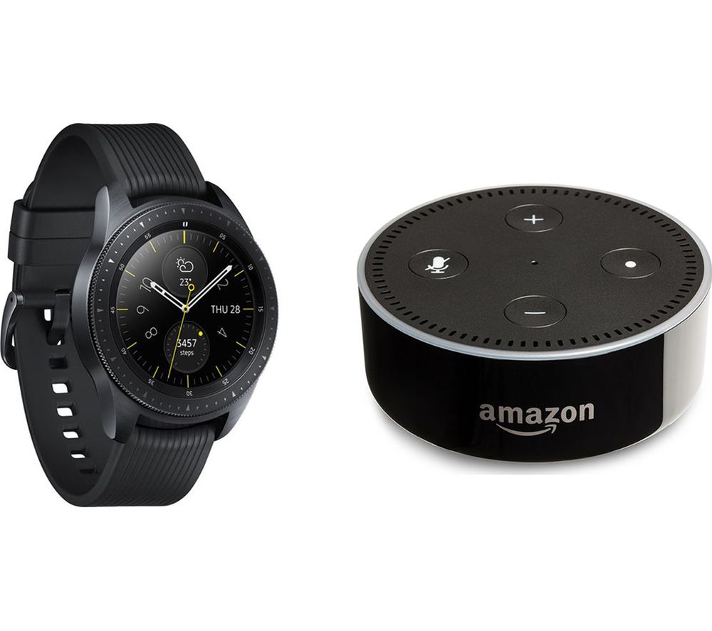 SAMSUNG Galaxy Watch & Echo Dot Bundle - Midnight Black, 42 mm, Black