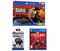 SONY PlayStation 4, Red Dead Redemption 2, Spider-Man & Twin Docking Station Bundle