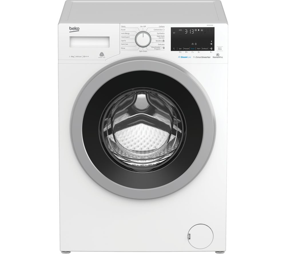 Beko Pro WX940430W Bluetooth 9 kg 1400 Spin Washing Machine - White, White