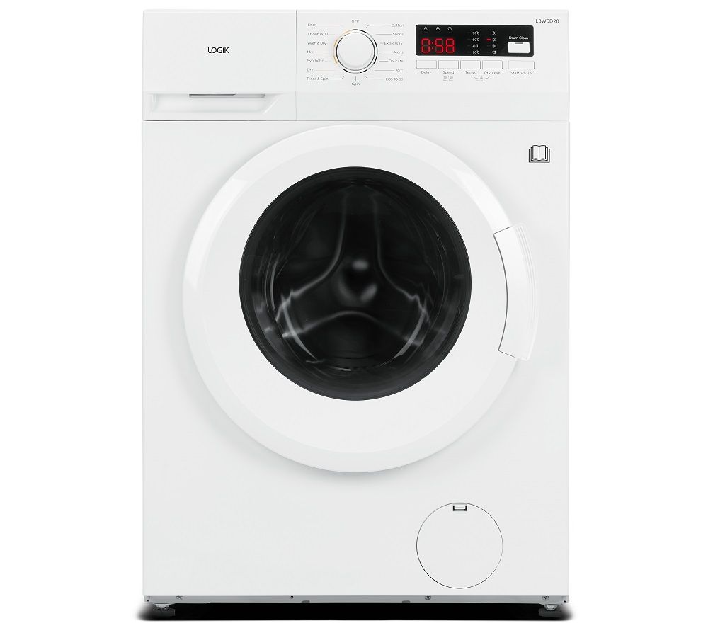 LOGIK L8W5D20 8 kg Washer Dryer - White, White