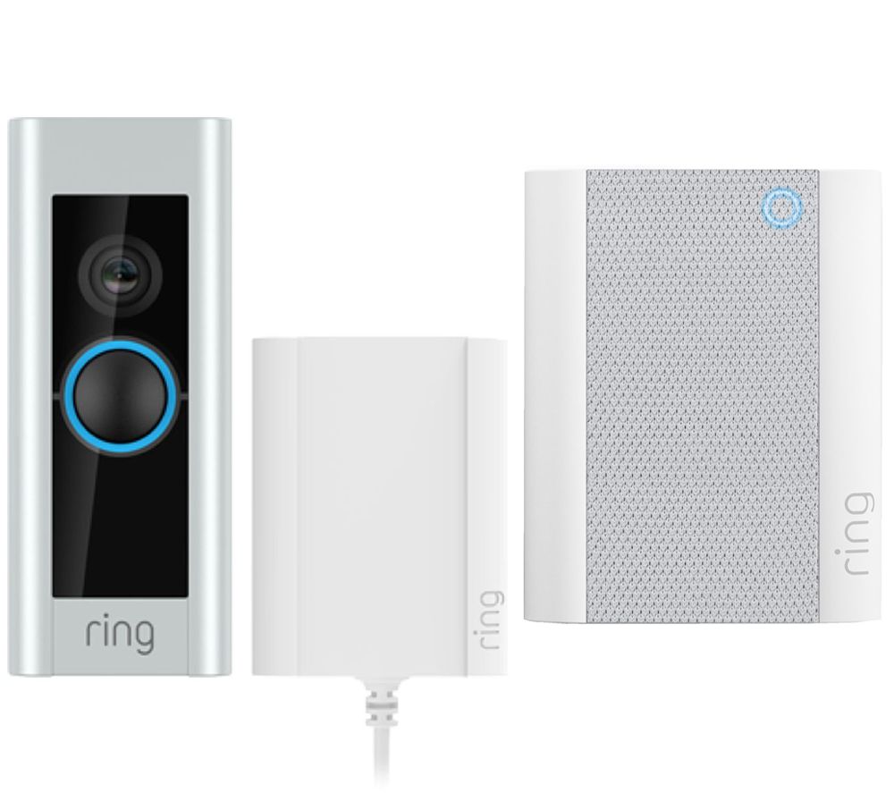 RING Video Doorbell Pro with Plug-In Adapter & Chime Bundle
