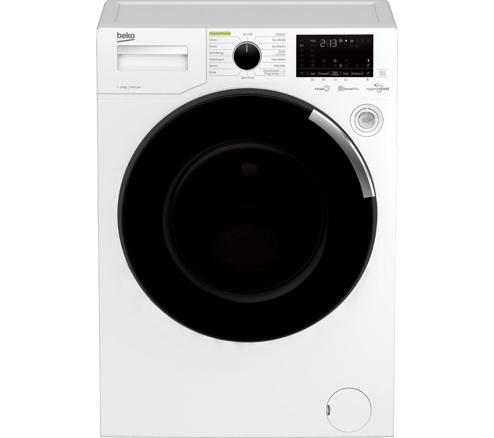 BEKO Pro HygieneShield WEY104064TW Bluetooth 10 kg 1400 Spin Washing Machine - White