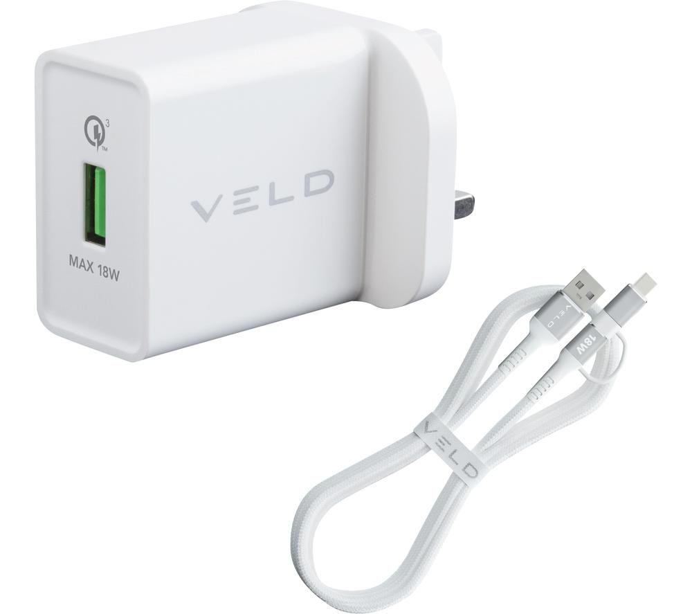 VELD Super-Fast VH18AW-UCM USB Wall Charger - 1 m