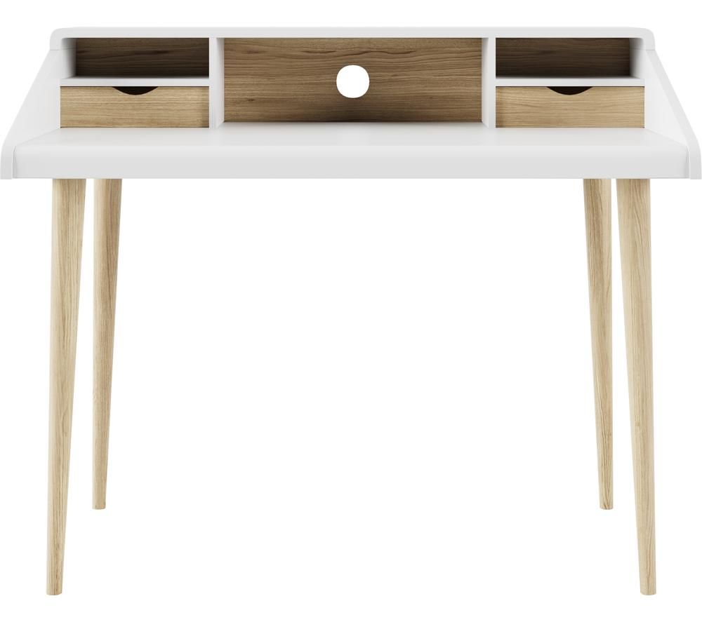 Yeovil AW3180 Desk - White & Oak