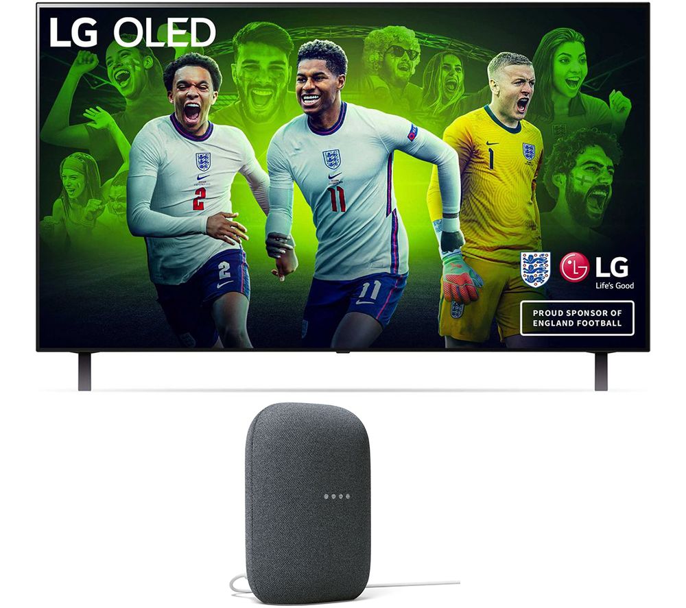 LG OLED48A16LA 48" Smart 4K Ultra HD HDR OLED TV & Charcoal Google Nest Audio Bundle