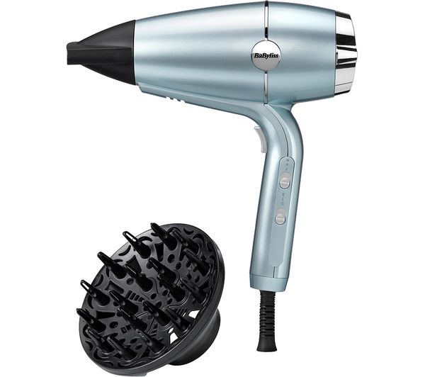 Image of BABYLISS Hydro-Fusion Anti-Frizz 2100 Hair Dryer - Icy Blue
