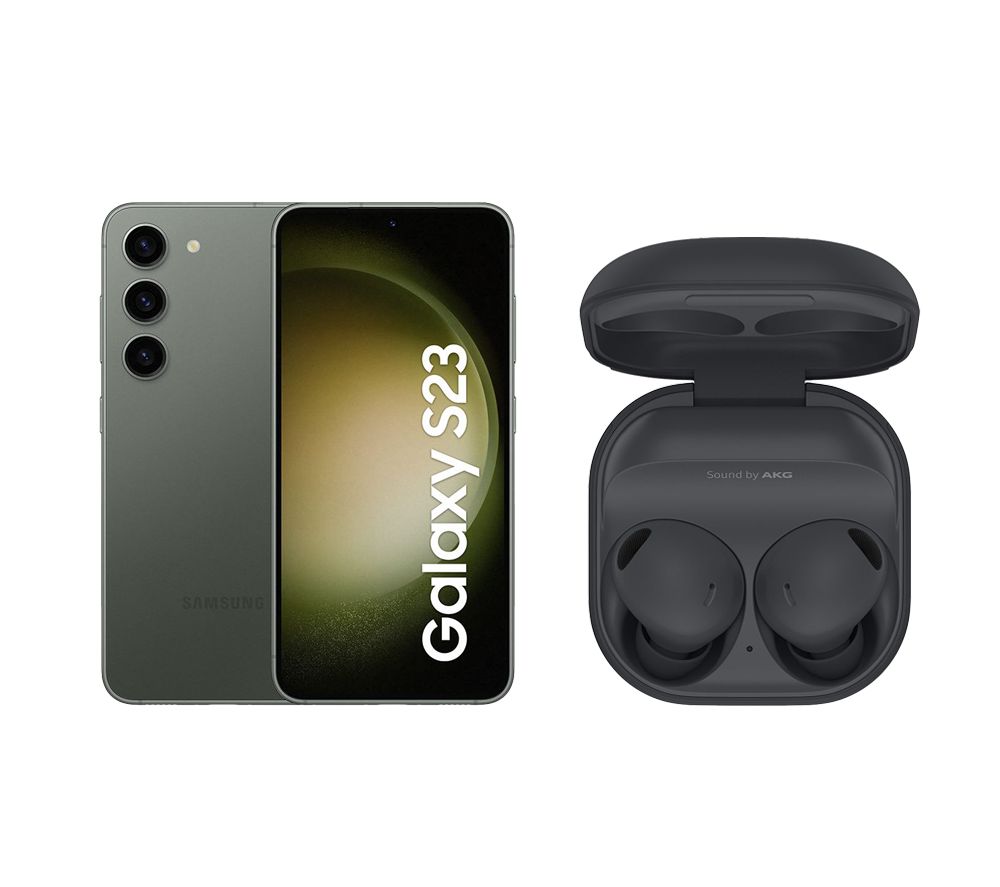 Galaxy S23 (128 GB, Green) & Galaxy Buds2 Pro Wireless Bluetooth Noise-Cancelling Earbuds Bundle