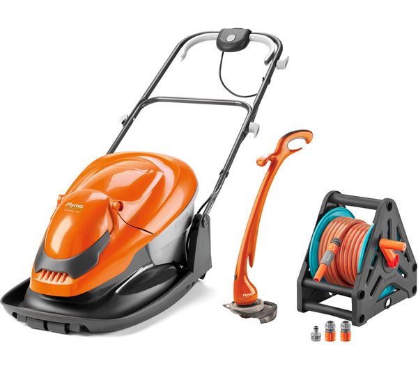 Flymo Easiglide 300 Hover Collect Lawnmower Contour Xt Electric Grass Trimmer Bundle