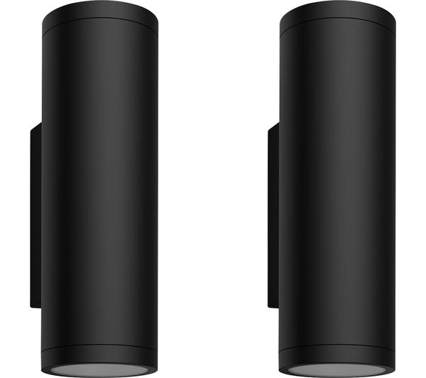 PHILIPS HUE Appear White & Colour Ambiance Smart Outdoor LED Wall Light - Black, Twin Pack