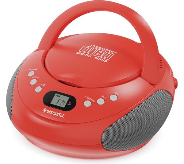 Oakcastle Cd250 Fm Bluetooth Boombox Red