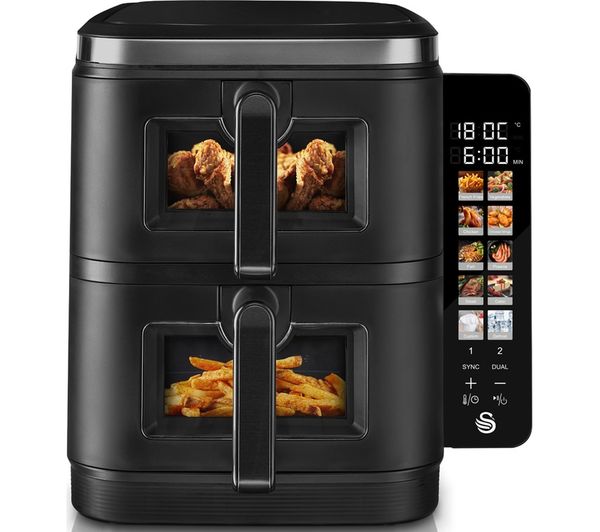 Swan Sd10522blk Dual Air Fryer Black