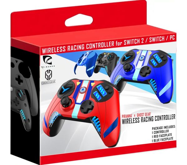E Racing Controller PIRANHA X Ghostgear Kart Wireless Racing Controller for Switch 2 - Red ...