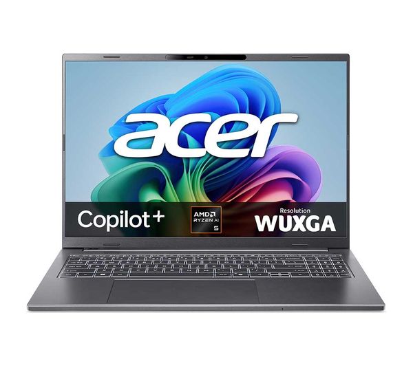 An image of ACER Aspire 16 AI 16" Laptop - AMD Ryzen AI 5, 512 GB SSD, Grey