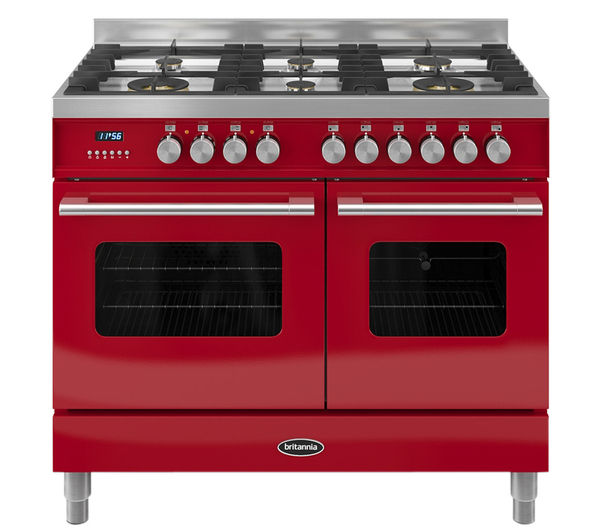 BRITANNIA Delphi RC10TGDERED Dual Fuel Range Cooker - Red, Red