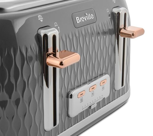 Buy BREVILLE Curve VTT912 4Slice Toaster Granite Grey Free Delivery Currys
