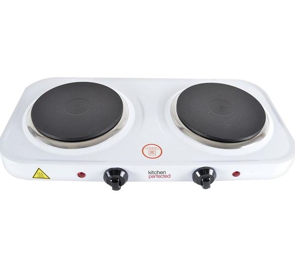Kitchen Perfected E4202wh Double Electric Hot Plate White