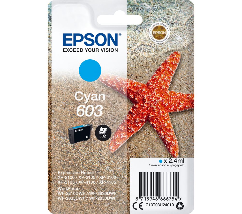 EPSON 603 Starfish Cyan Ink Cartridge
