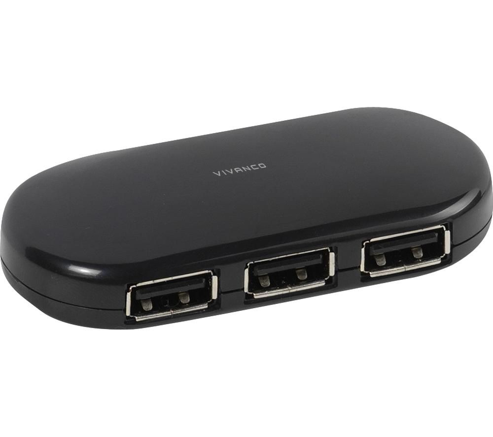 VIVANCO 36659 4-port USB 2.0 Hub - Black