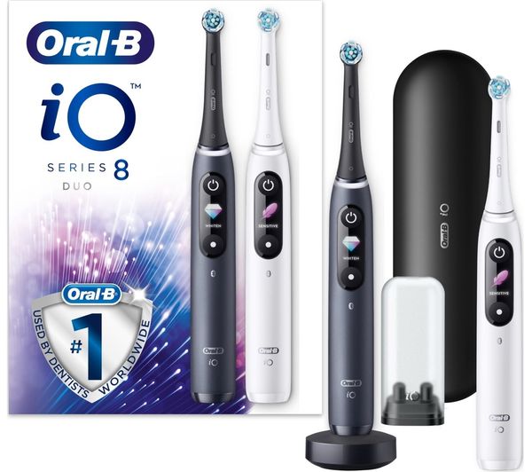 Oral B Io 8 Electric Toothbrush Black White Duo