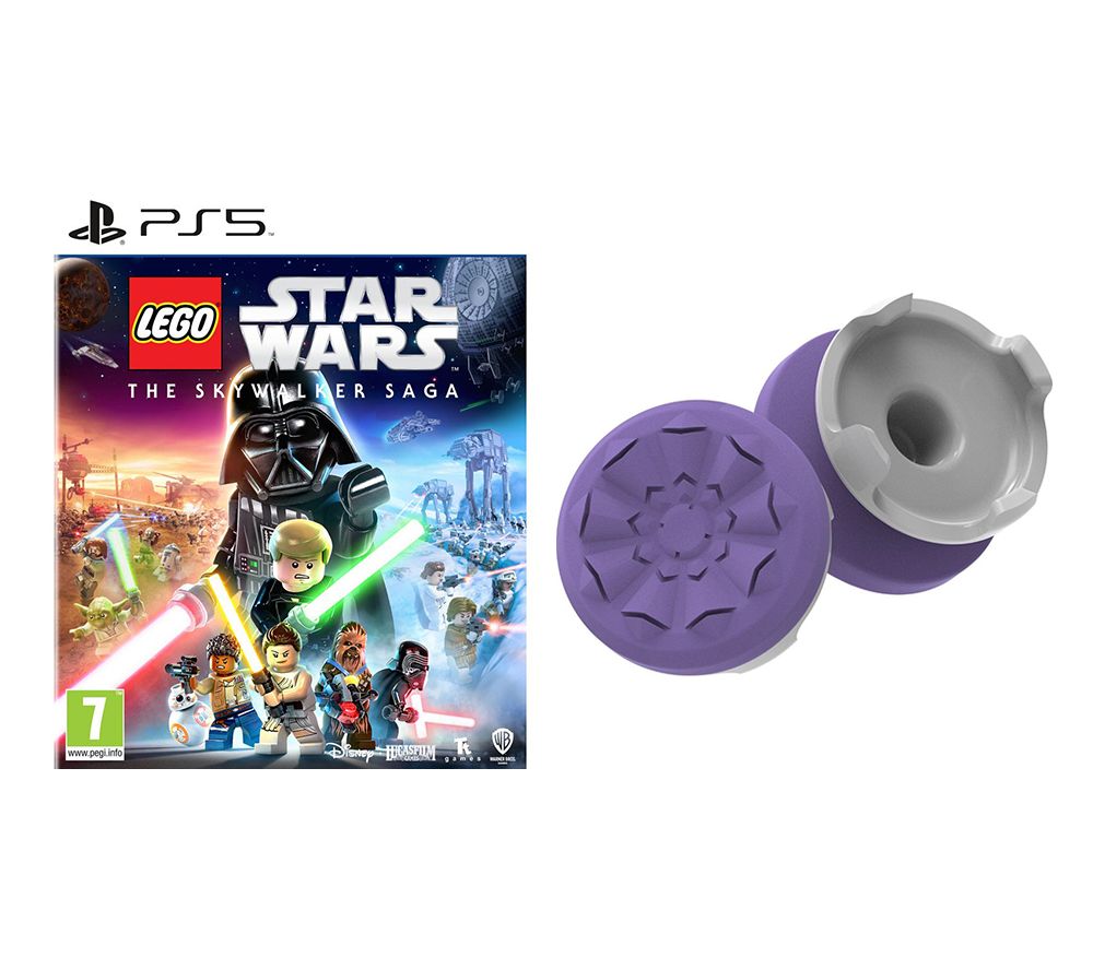 LEGO Star Wars: The Skywalker Saga - PS5 & Kontrol Freek Galaxy PlayStation Thumbsticks Bundle - Purple
