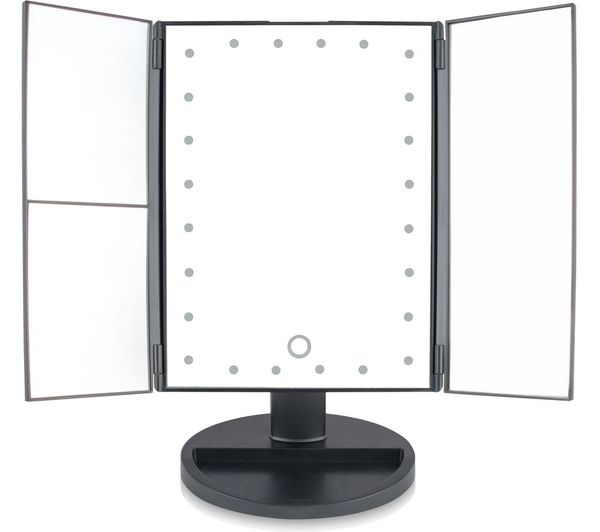 Rio 24 Led Touch Dimmable 3 Way Make Up Mirror Black