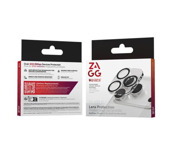 An image of ZAGG InvisibleShield iPhone 17 Pro / 17 Pro Max Clear View Camera Protector - Clear