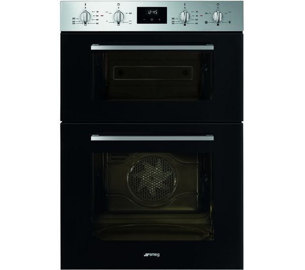 An image of SMEG Cucina DOSF400B Electric Double Oven - Black