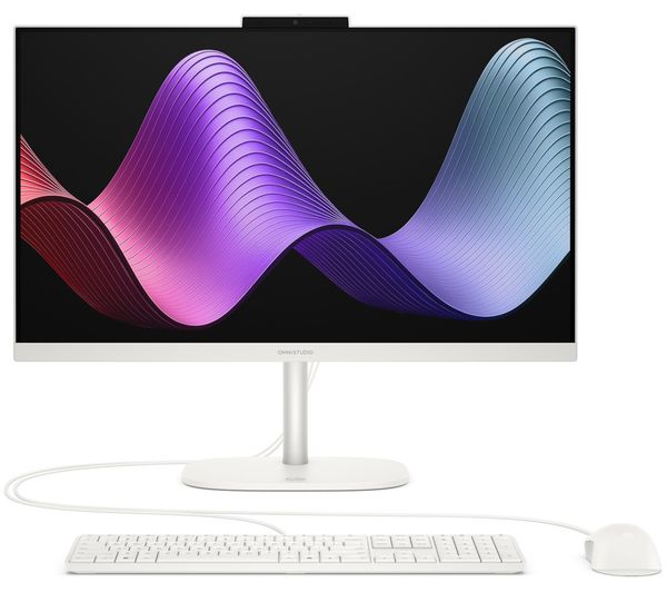 An image of HP OmniStudio 27-cw0006na 27" All-in-One Next Gen AI PC - AMD Ryzen AI 7, 512 GB SSD, White