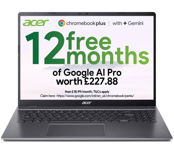 An image of ACER 516 16" Chromebook Plus - Intel® Core™ 5, 128 GB UFS, Grey