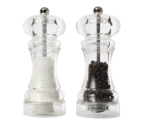 T&G WOODWARE Capstan Salt & Pepper Mill Set - Clear Acrylic