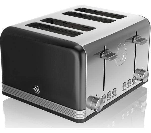 SWAN Retro ST19020BN 4-Slice Toaster - Black