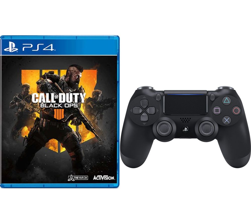 PS4 Call of Duty: Black Ops 4 & DualShock 4 V2 Wireless Controller Bundle - Black, Black