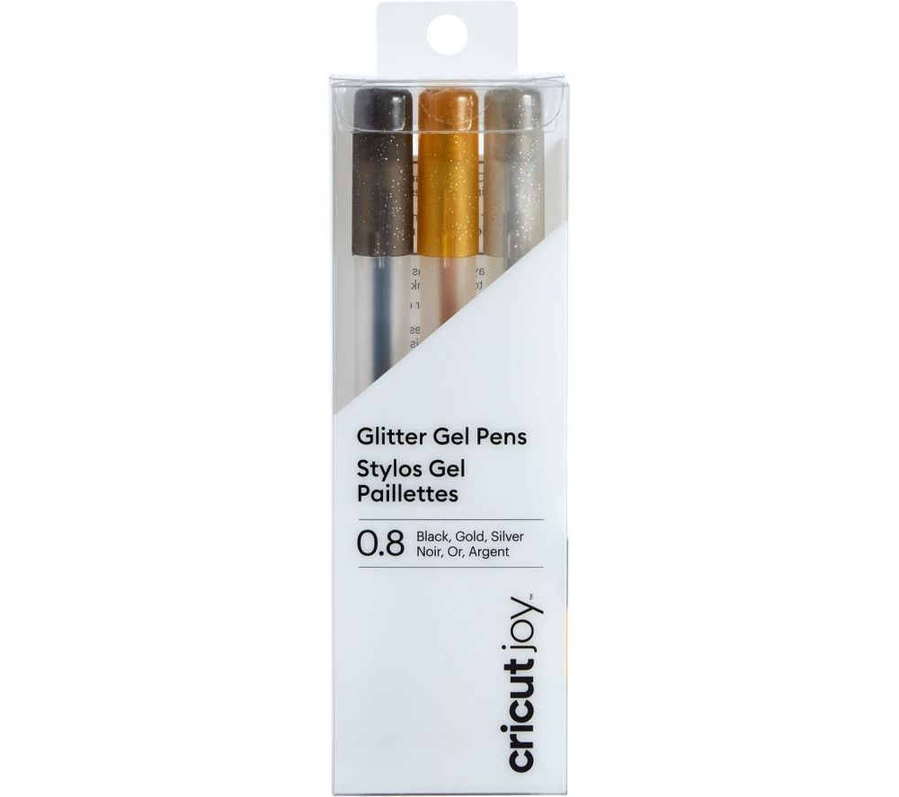 Buy CRICUT Joy Glitter Gel Pens Black, Gold & Silver Free Delivery