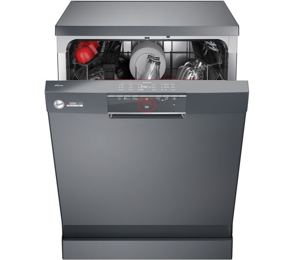 32002204 HOOVER HDISH 500 HF 5E3DFA1 Fullsize WiFienabled Dishwasher Anthracite Currys