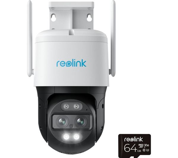 Reolink Trackmix Pan Tilt Zoom 4k Ultra Hd Wifi Security Camera With 64 Gb Card White