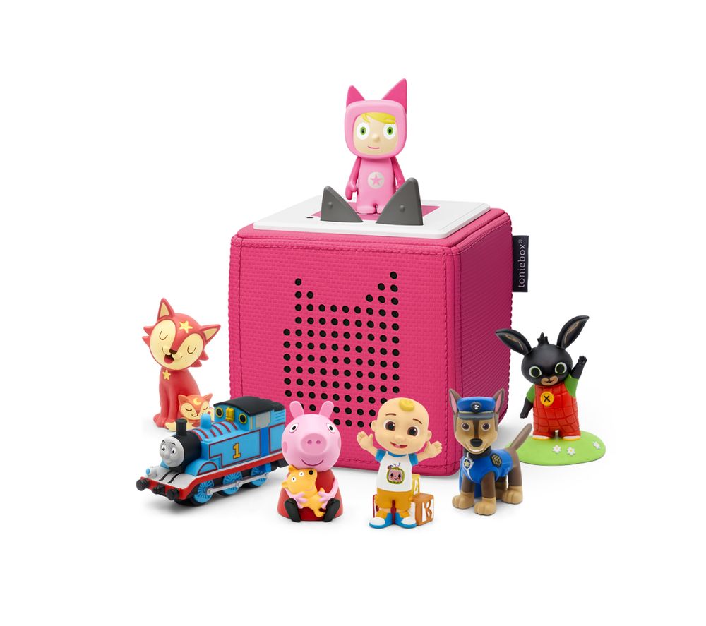Toniebox Starter Set (Pink), Paw Patrol, Bing Bunny, Cocomelon, Bedtime Lullabies, Peppa Pig & Thomas and Friends Audio Figure Bundle