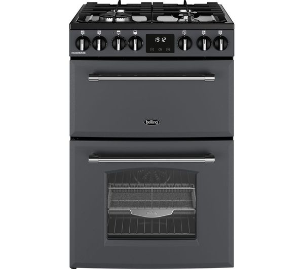 Image of BELLING Farmhouse 60DF Dual Fuel Cooker - Anthracite & Chrome